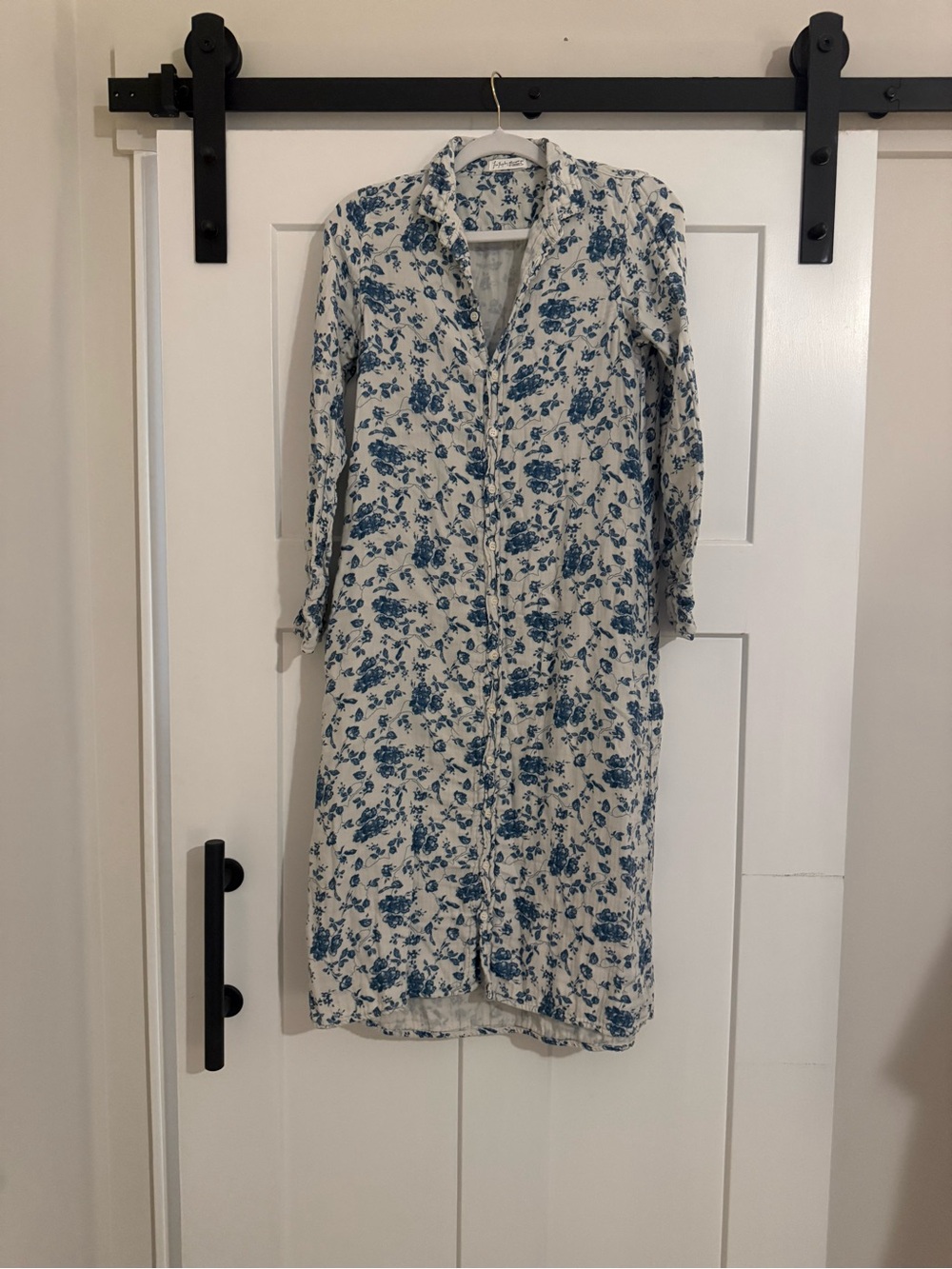 Free People CP Shades Blue Floral Button-Front Women's Dress EUC 0794